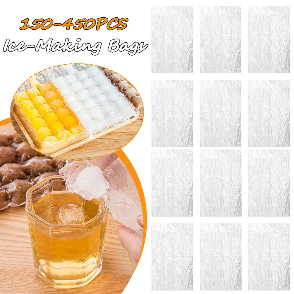 100-450PCS Portable Ice-Making Bags Disposable Ice Bags Ice Mold Cocktail Ice-Making Drinking Tool