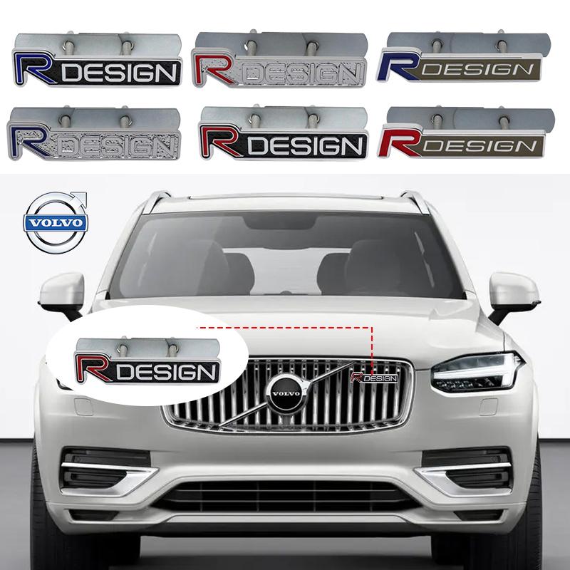 6 kolorów Metalowe Logo R DESIGN Emblemat Grillu Przód Naklejki Do Volvo XC60 V40 V50 V60 S60 XC90 XC40 S40 XC70 C30 C40