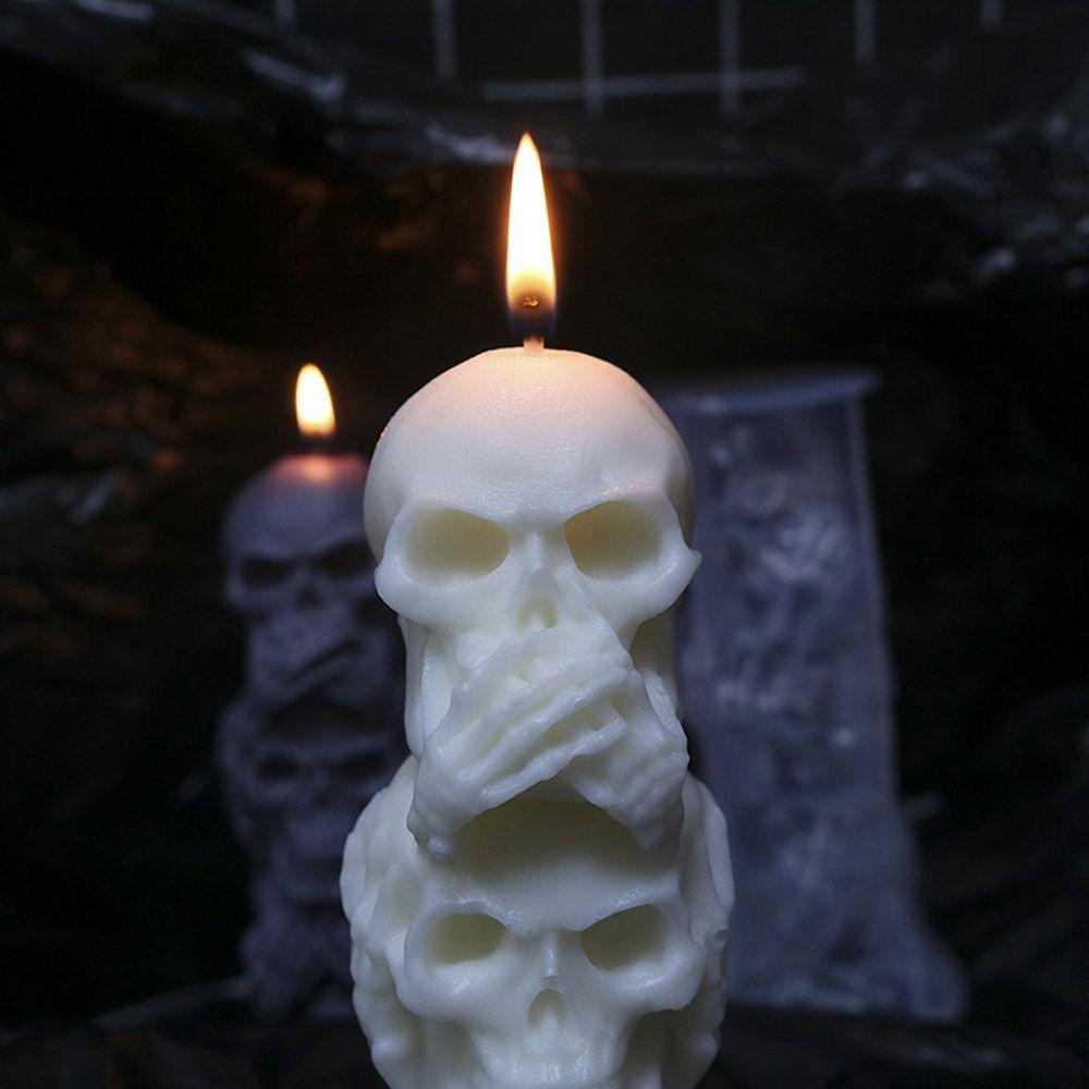 Skull Head Candle Mould Pumpkin Halloween Skull Crafts Silicone Molds Home Decor