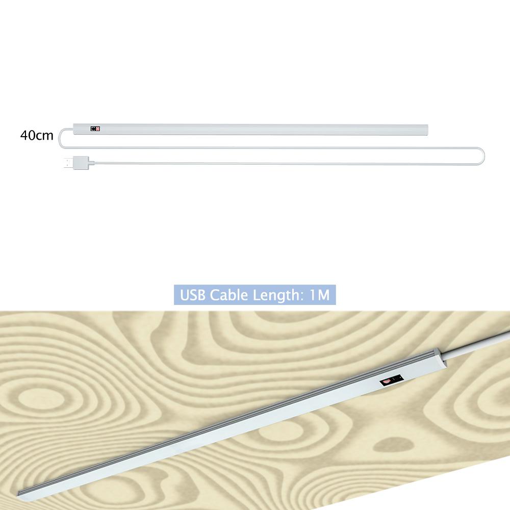 

1469 40cm Hand Sensing USB LED Bar Light Self-adhesive Infrared Induction Cabinet Lamp Pure White