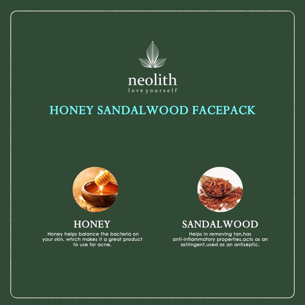 Neolith Honey Sandalwood Face Pack || Skin Brightening Clay Face Mask For Healthy and Glowing Skin || 100% Organic