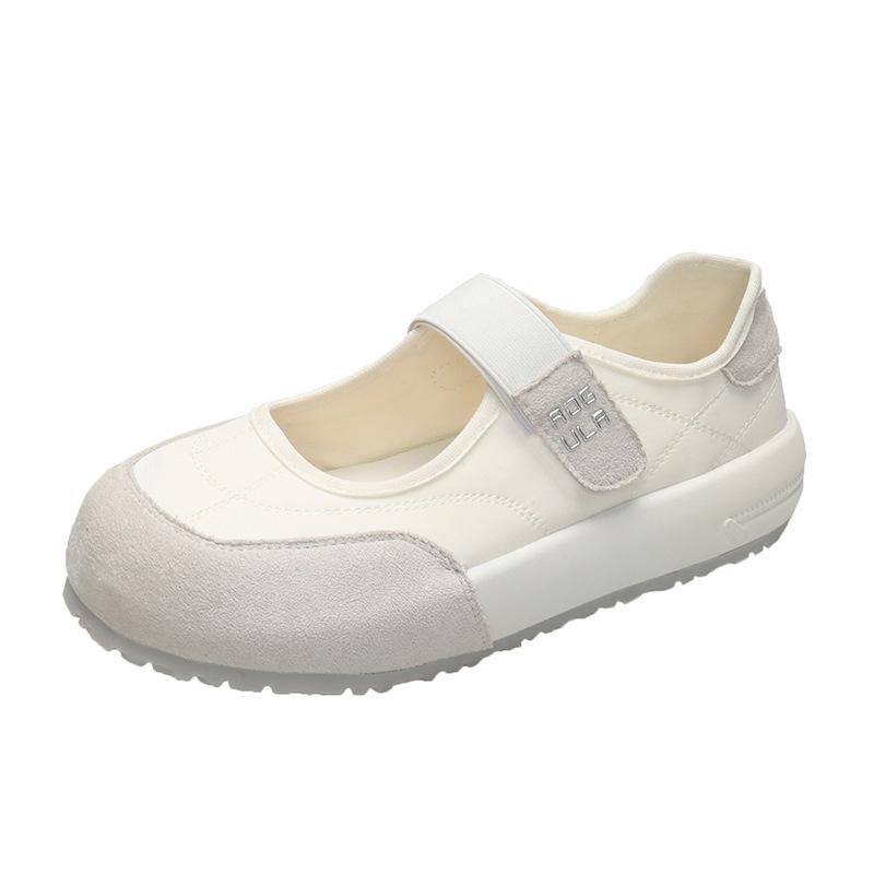 Thick-soled Velcro single shoes women's 2025 summer new fashion versatile comfortable color matching casual Mary Jane loafers