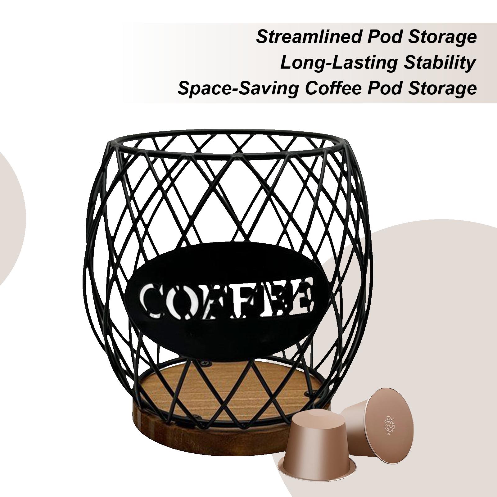 

Multifunctional Metal Coffee Capsule Holder Organizer Creative Fruit Snack Storage Rack Hollow Pod Diagonal Basket Organization CN