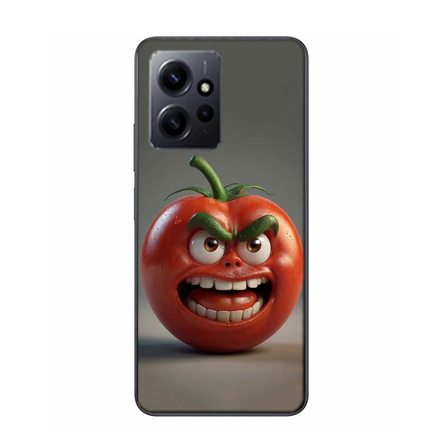 Angry Tomatoes Phone Case For Redmi 12 13C 12C 15C 9 10 10C Note 13 Pro Plus 14 15 Pro 9T 9C 9A TPU Soft Cover Clear Cell Cases