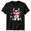 Cute Puppy Dog Animals Unisex Graphic Tee Heart Sunglasses Bubblegum