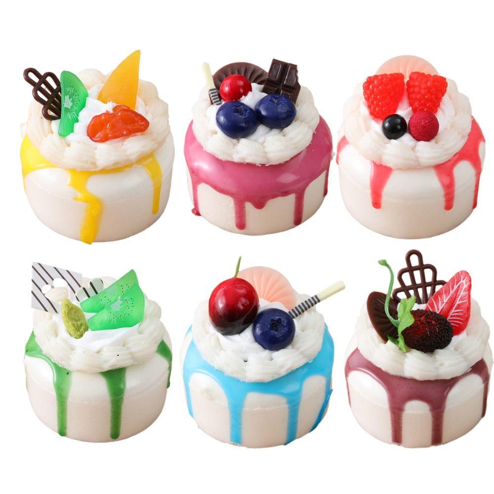 Soft Cake Squeeze Toy Cartoon Refrigerator Magnets New Mochi Squish Foam Toy For Stress Relief