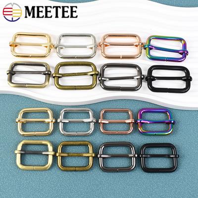10Pcs Meetee 13-50mm Metal Buckle Backpack Belts Sliders Buckles Webbing Adjuster Clasp DIY Handbag Crafts Hardware Accessories