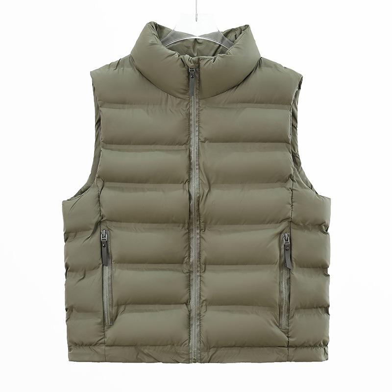 Women S Korean Style Short Waistcoat Stand Collar Zip Pocket Slim Fit Lightweight Vest