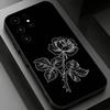 Line Rose  Phone Case for Samsung Galaxy S20,23 Ultra S24,22 Plus S25,26,21FE TPU Cover