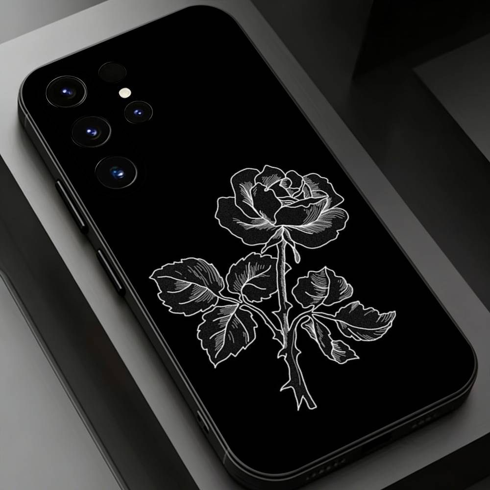

Line rose Phone Case for Samsung Galaxy S20,23 Ultra S24,22 Plus S25,26,21FE TPU Cover Samsung S20lite5G