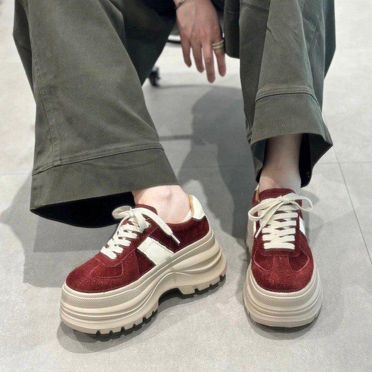 2025 autumn new small 8cm thick-soled fashion women's casual moral training matte leather versatile muffin shoes tide