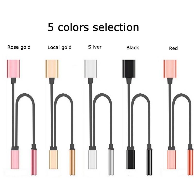 Adaptér Nabíječka Audio kabel 2 v 1 nabíjení na 3,5 mm jack sluchátka Aux převodník pro Apple Iphone 7 8