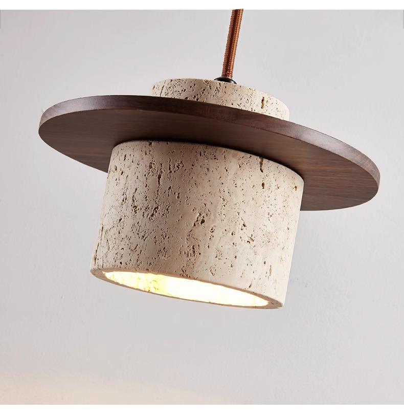 Yellow Travertine Wabi-sabi Chandelier: Mid-century Retro Style for Restaurants, Bars, and Dining Tables