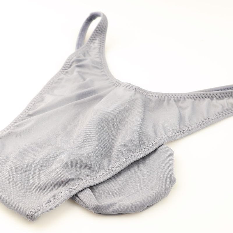 La Pomme Bikini Made with GUS Sheer and Clear Material with 3D Pouch Made In Japan by La Pomme LPH Black Men's Half-Back Shorts, Fabric, Glossy,