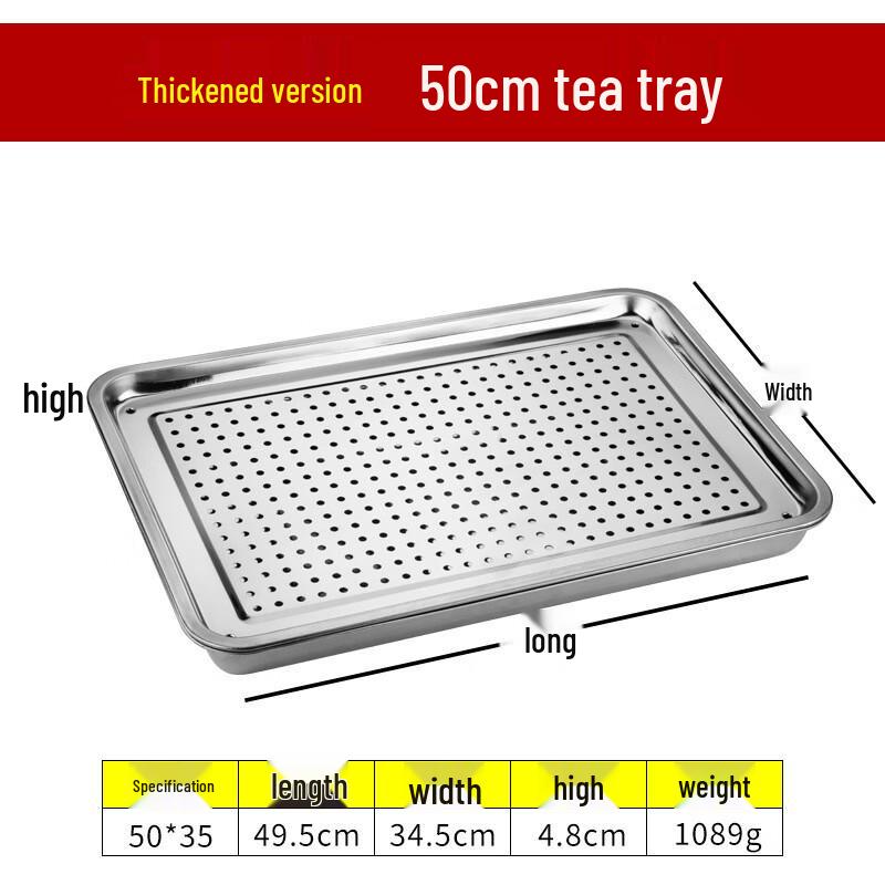 Stainless Steel Portable Double-Layer Tea Tray