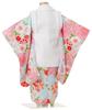 Kimono 3 Years Old Cloth Set Girls Kyoto Hanahime Mari 4 Light Blue Kimono White Cloth Coat Embroidered Sakura Mari Full Set Shichi-Go-San