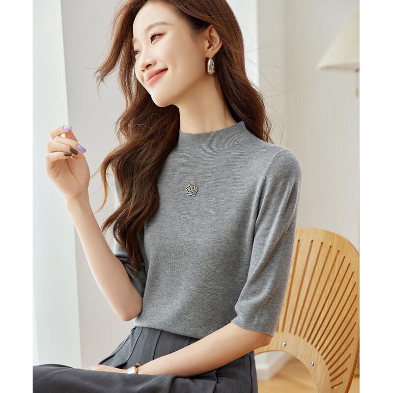 Top de Punto de Mezcla de Cachemira Camelia para Mujer Srcr