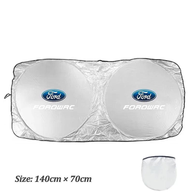 Car Sticker Hot For Ford Car Windshield Sun Shade Cover Blocks Rays Protector Interiors For Ford ST-Line Focus Fiesta C-Max Edge