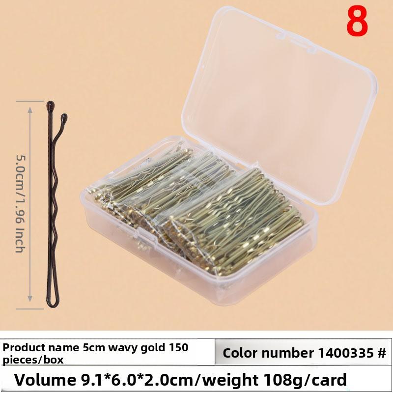 Black Steel Clip Box Contains A Straight Clip for The Bride's Updo Hairstyle Bangs Clip Wavy Hair Clip and Hair Accessory