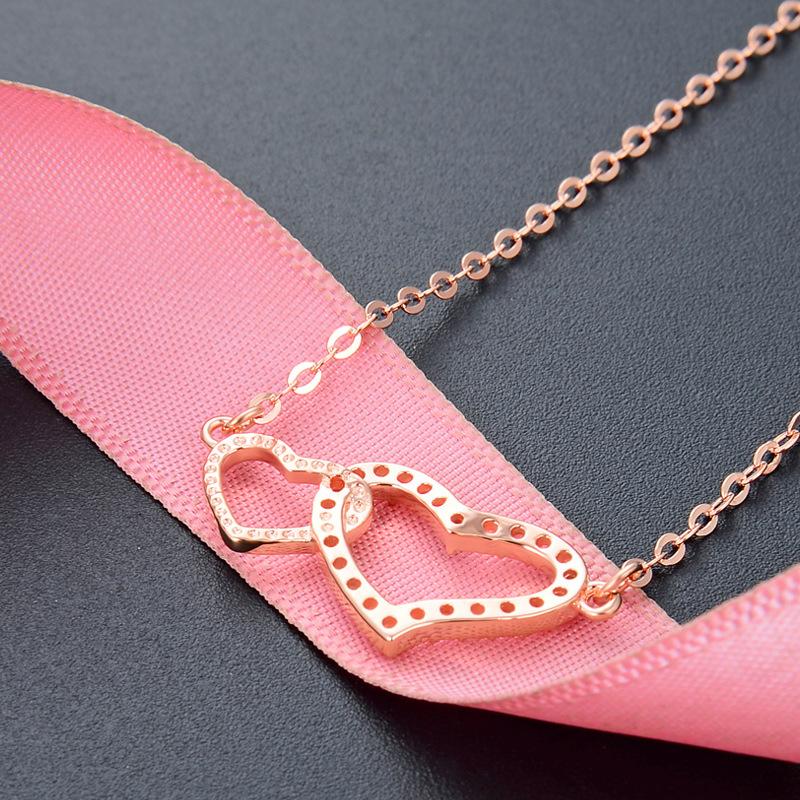 Lindon 925 Sterling Silver Classic Women Necklace Pendant Zircon Fashion Gift