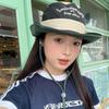 Stylish Japanese Color Block Embroidered Fisherman Hat For Women Summer Travel Sun Protection