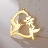 My Shape 5 pcs Flower Hummingbird Pendants Animal Birds Charms for  Necklace Keychains Stainless Steel Jewelry Making DIY Gifts