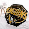 Pittsburgh Penguins Print Automatic Umbrella, 8 Rib Iron Frame, Plastic Handle, Suitable for Outdoor Travel &Daily , Ideal Gift