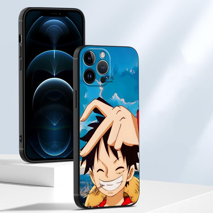 One Piece Luffy Boa·Hancock Case for iPhone 13 12 11 17 Pro Max 17Air XR 15 16 14 Plus 7 8 XS Max Black Soft Phone Cover