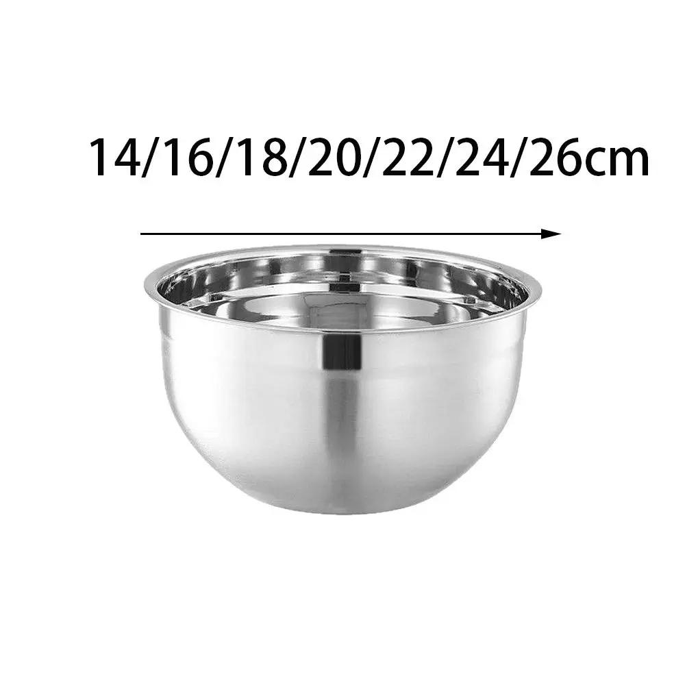 New Stainless Steel Mixing Bowl Cold Vegetable Bowl Large Capacity Baking Fruit Salad Bowls Thickened Egg Mixing Basin