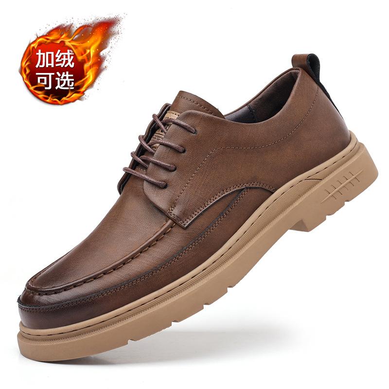 Business break men's shoes platform sewing line retro dress business men's leather shoes men's casual shoes