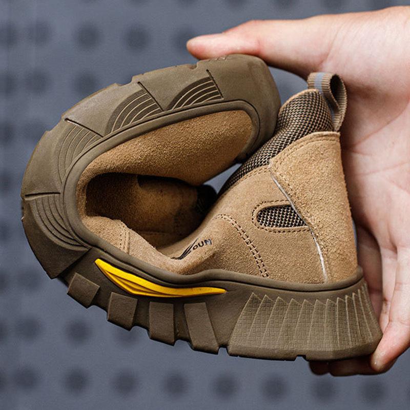 Imwete Men's Safety Boots Welder Anti-Smash Work Shoes Indestructible Safety Footwear Male Steel Toe Security Sneakers