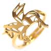 Les Trésors De Lily [Q0729] - Designer Steel Ring 'Licorne My Unicorn' Gold - 15x15 Mm