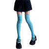 Damen Blickdichte Seiden Oberschenkelhohe Strümpfe Leggings Strumpfwaren Japanische Stile Anime JK Mädchen Bunte Überknie Lange Socken