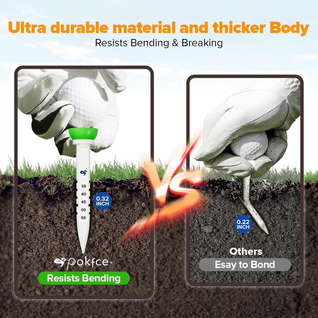 GreenLife Golf Tees Golf Alignment Tees with 5 Height Adjustments and Launch Direction Adjustment Function Can also be used as a Green Marker Perfect