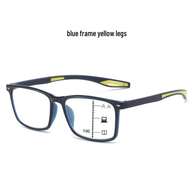 Progressive Multifocal Anti-Blue Light Photochromic Glasses for Near and Distance Reading, Suitable for Middle-Aged and Elderly.