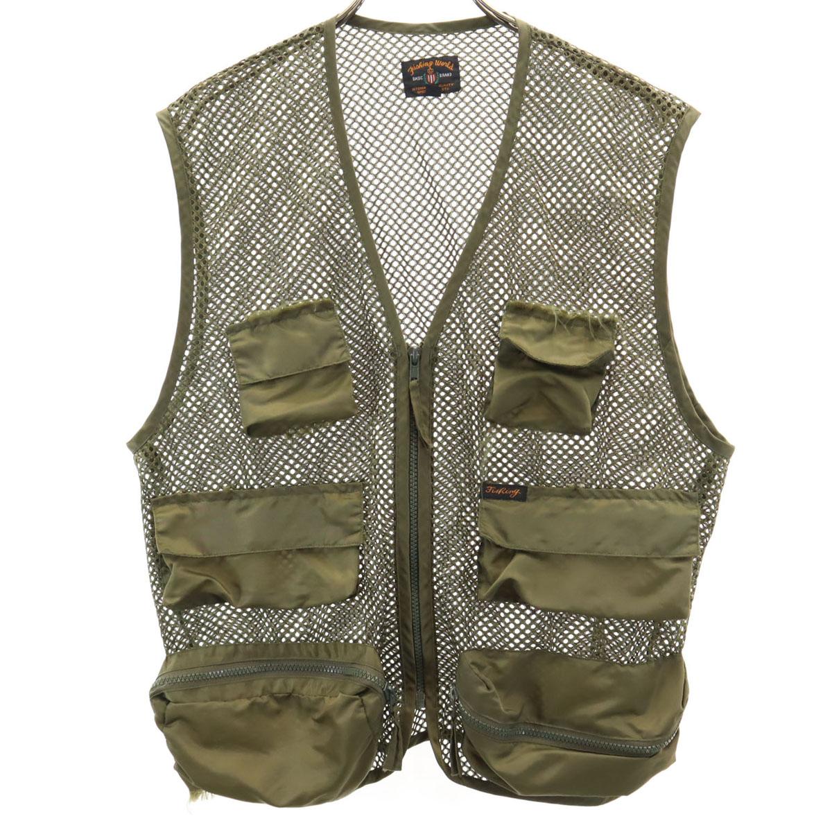 

СТАРЫЙ 90-х Рыбалка Жилет LL хаки Мужской Б/У