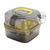 Hamster Cage with Transparent Upper Cover Matte Bottom Design Dual Use Indoor Outdoor Cooling Feature Pet House
