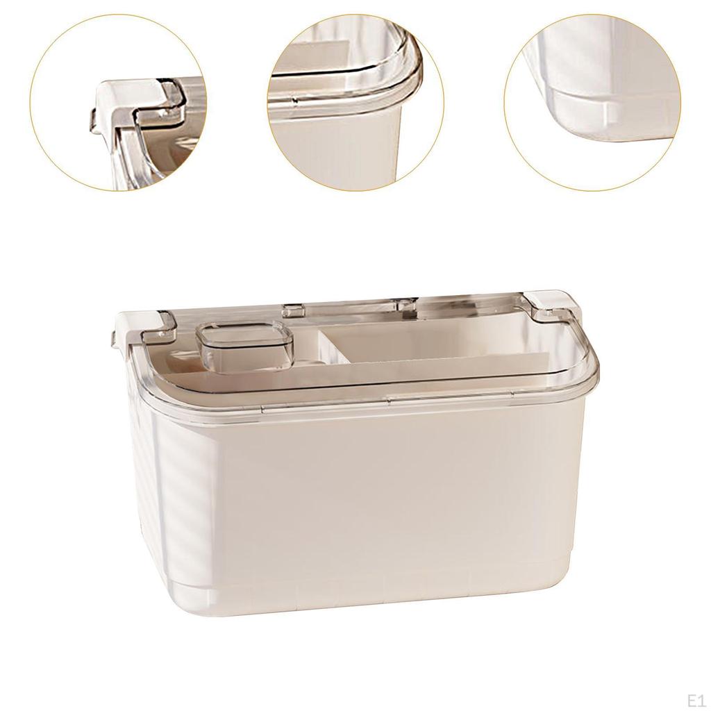 Makeup Organizer Manicure Tool Built In Dividers Nail Art 2 Tiers with Handle Lid Latching