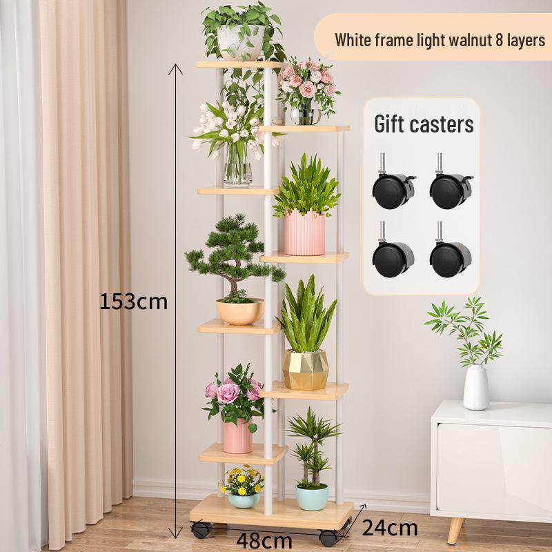 Wrought Iron Multi-Layer Tall Indoor Flower Stand for Living Room or Balcony