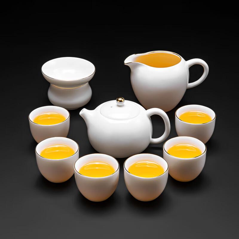 Leinuo Mutton-Fat Jade Porcelain Xishi Tea Set