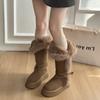 Botas de Neve Femininas de Inverno Thi Bot Cano Longo ay Fce Forradas Aumento de Altura Quentes Algodão do Nordeste Oes Coreanas Sle Curto...