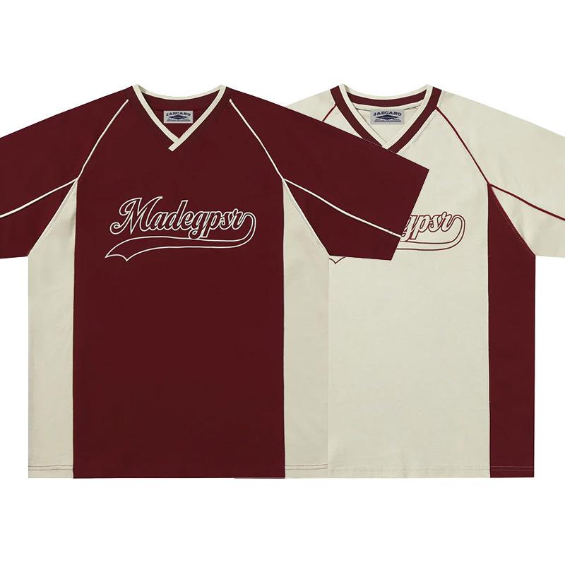 American Retro Sports Jersey Short-sleeved Fans European and American Street Tide Brand Loose Fan Version