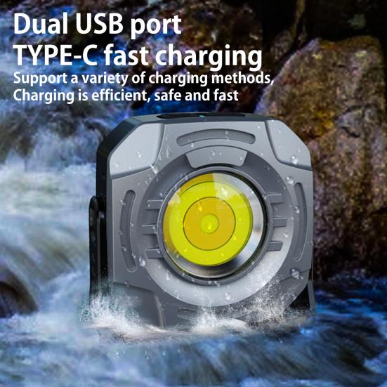 Mini Keychain Work Light Adjustable USB Rechargeable Waterproof Multi-function Portable Outdoor Camping Hiking Hanging Emergency Repair Lamp