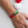 Noter Stylisches 2-teiliges Weihnachtsarmband-Set für Herren Grüne Rote Schnur Armband Magnetverschluss Wickelarmband Howlith Perlen Armband