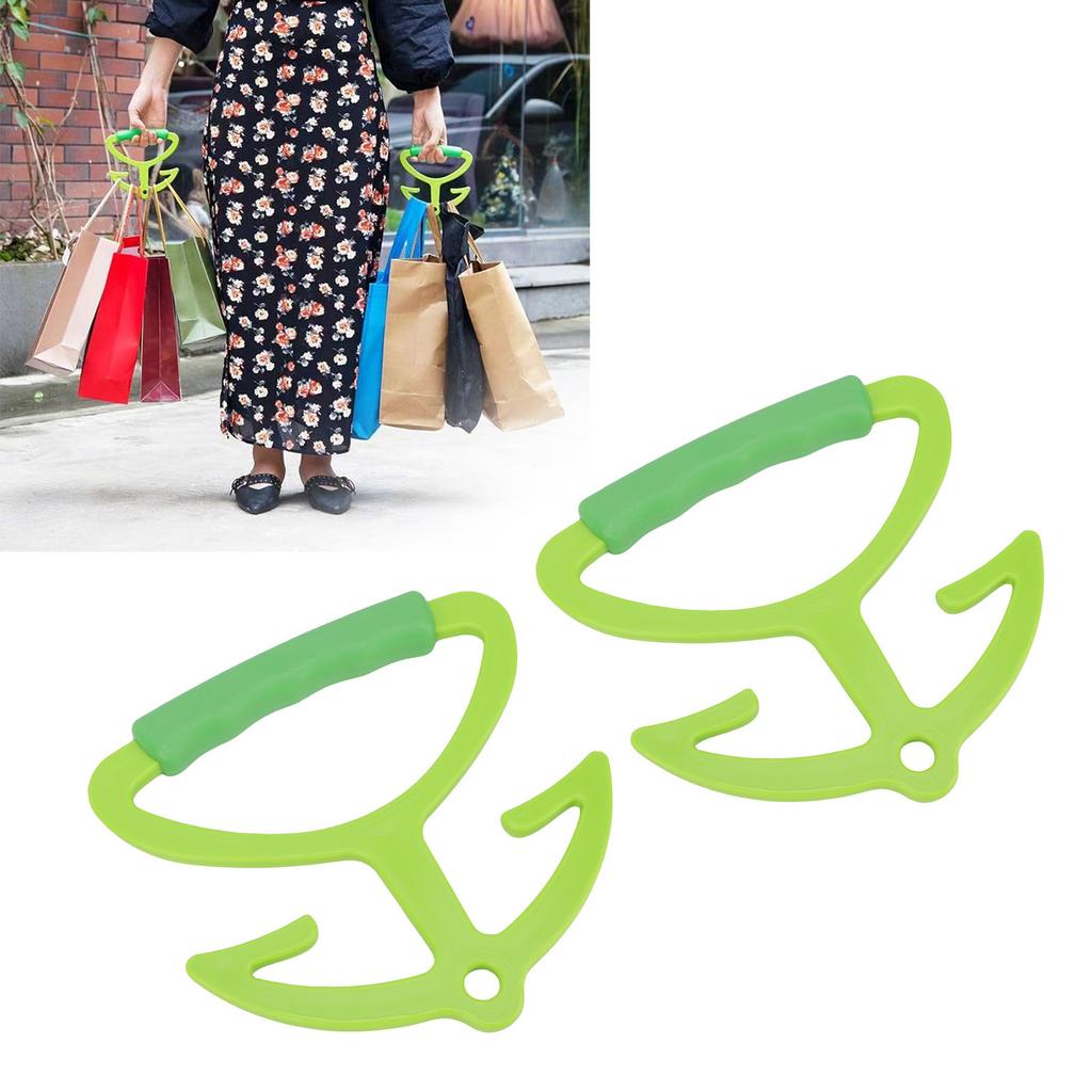 2PCS Shopping Bag Holder Handle, Grocery Sack Carrier, Pouch Lifting Helper, Multi Holdfast Accessory with Soft Curved Grip & Holds 80lbs for Ca