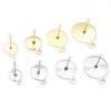 100 pcs Stainless Steel Flat Tray Earring Posts with Loop for DIY Jewelry