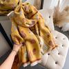 Warm Wool Scarf Women'S Winter Double-Sided Imitation Cashmere Thickened Scarf Air Conditioner Shawl Live Broadcast Explosion