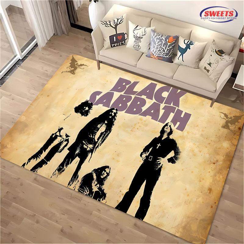 Classic Rock B-Black S-Sabbath Theme Carpet Living Room Bedroom Bedside Bathroom Floor Mat 15 Size Pattern Area Rug Home Decor