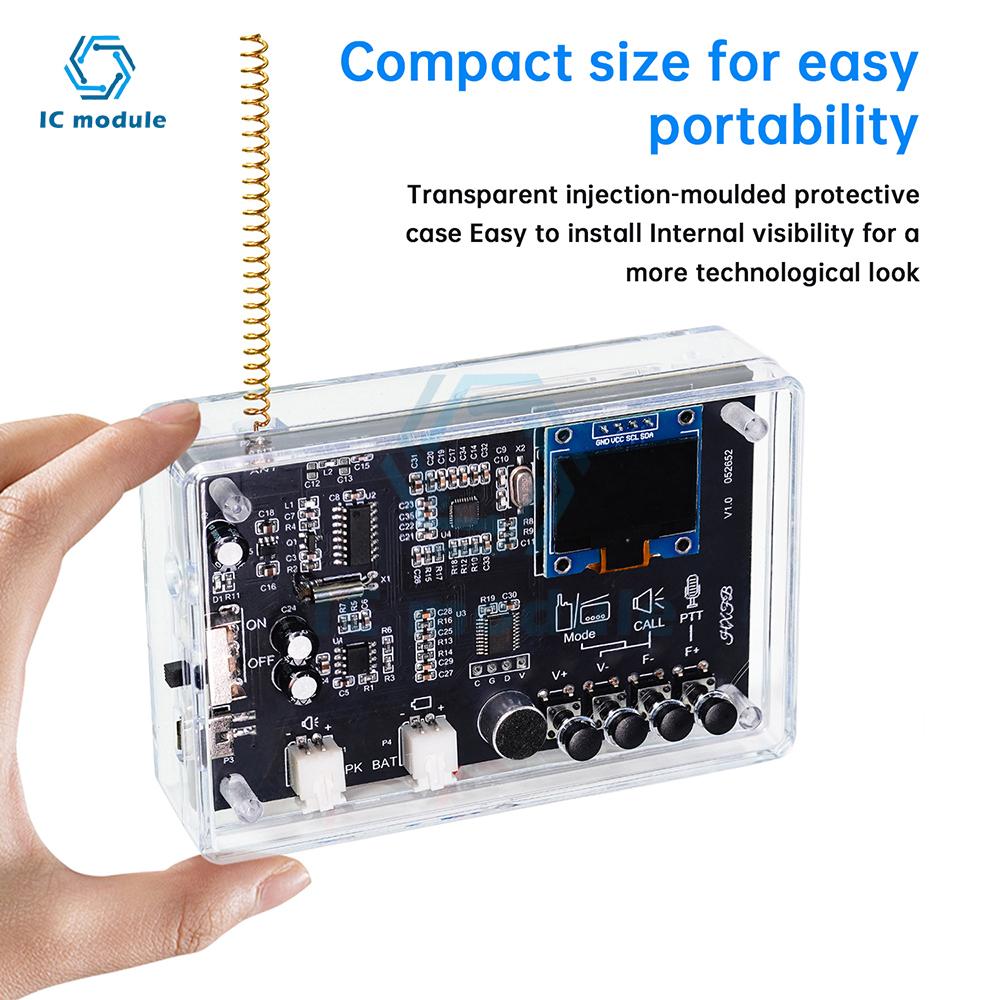 FM Radio DIY Kit with Walkie Talkie Function 0.96" OLED Screen Wireless Intercom FM Radio Welding Practice Loose Parts