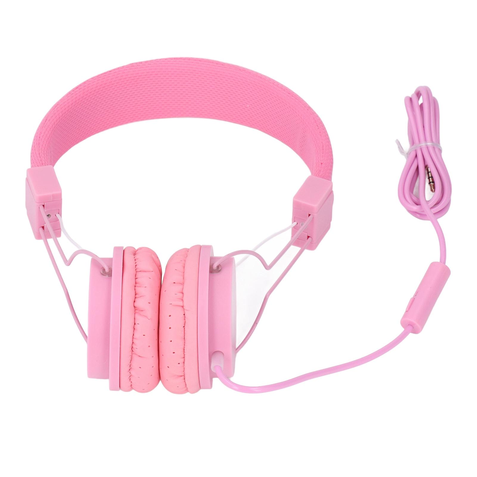 

Проводная гарнитура 3,5 мм с микрофоном, стерео, складное регулируемое оголовье, встроенное управление для музыкальных звонков розовый
